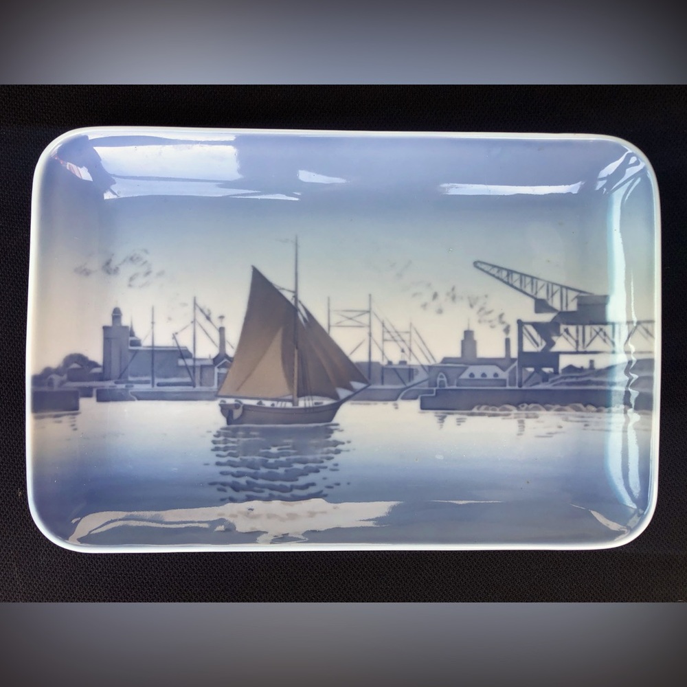 B&G Copenhagen Denmark Hand Painted Tray